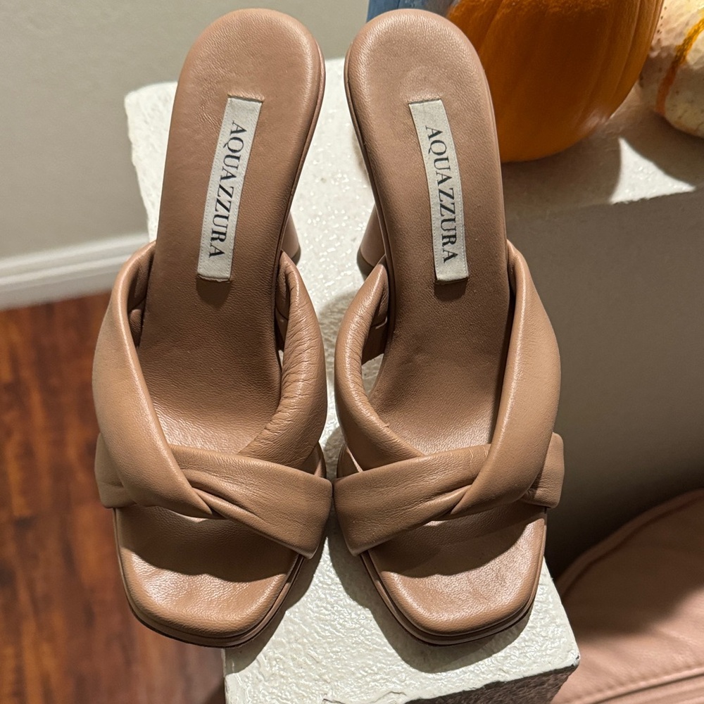 Aquazzura Women's pink nude Leather Mules